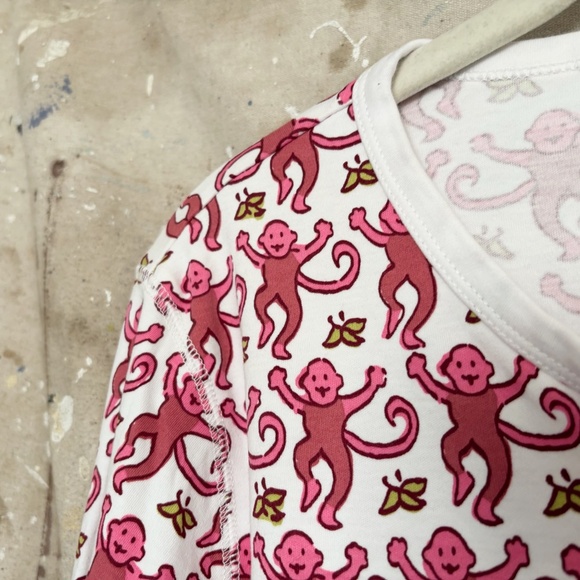 Roller Rabbit Monkey Print Long Sleeve Pajama Top - Picture 3 of 5